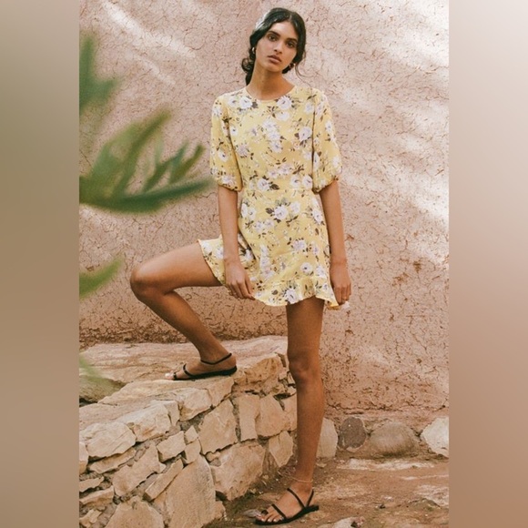 Faithfull the brand / Jeanette floral mini ruffle yellow pomeline floral XS - Picture 5 of 10